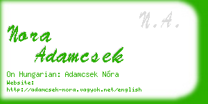 nora adamcsek business card