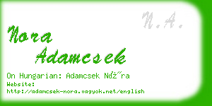 nora adamcsek business card